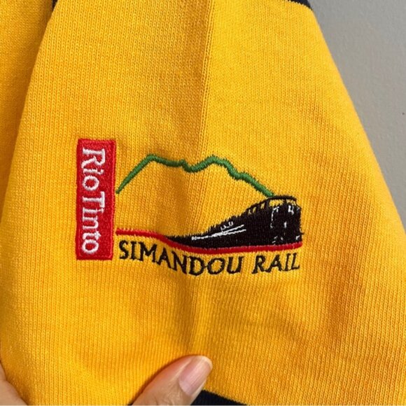 Barbarian Yellow / Blue Striped Hooded Rugby Jersey - XS, unisex fits oversized! - Picture 6 of 13